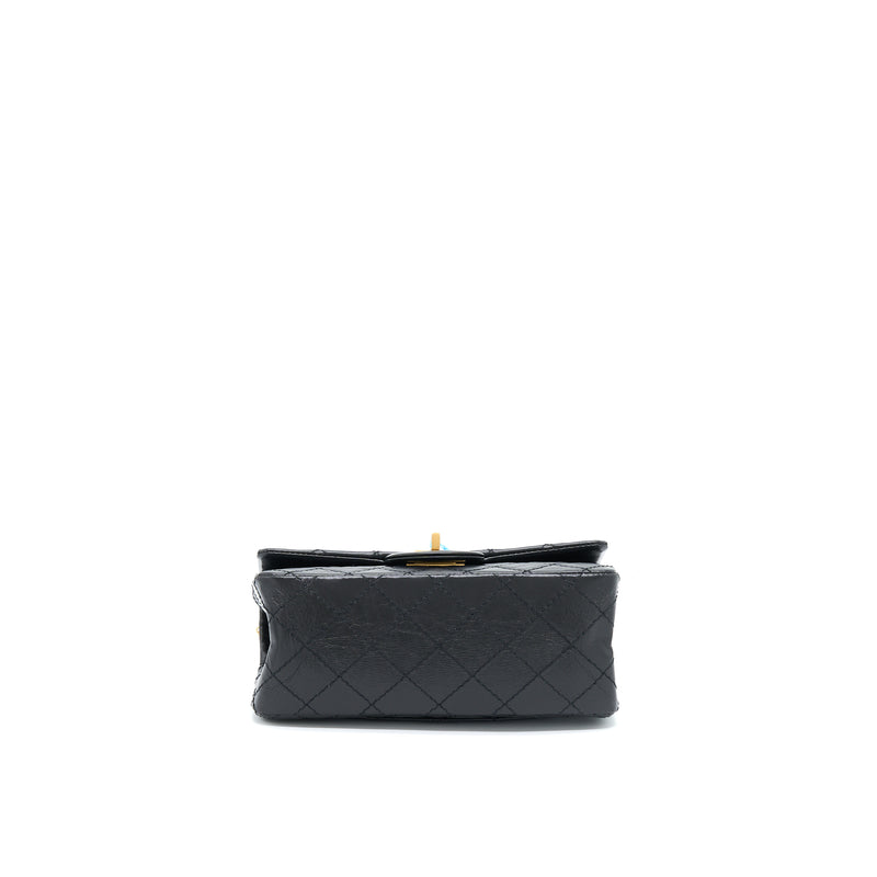 Chanel Mini 2.55 Reissue Flap Bag Aged Calfskin Black GHW (Microchip)