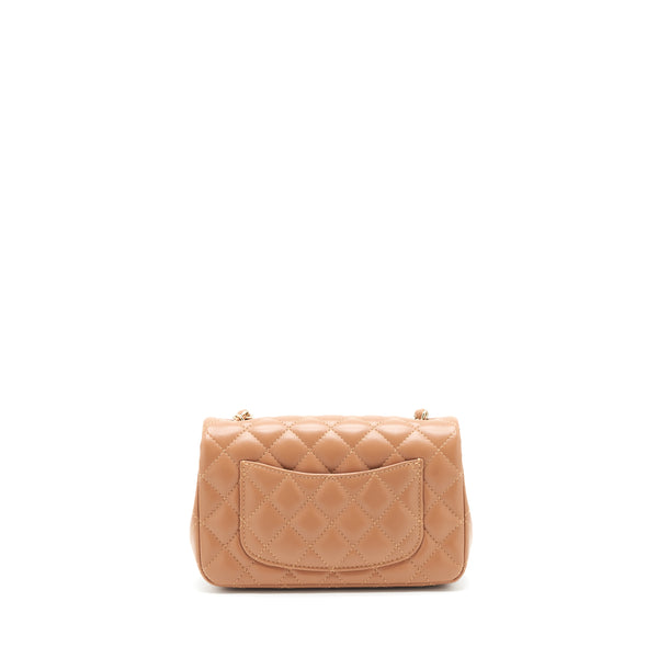 Chanel 22s Mini Rectangular Bag Lambskin Caramel LGHW