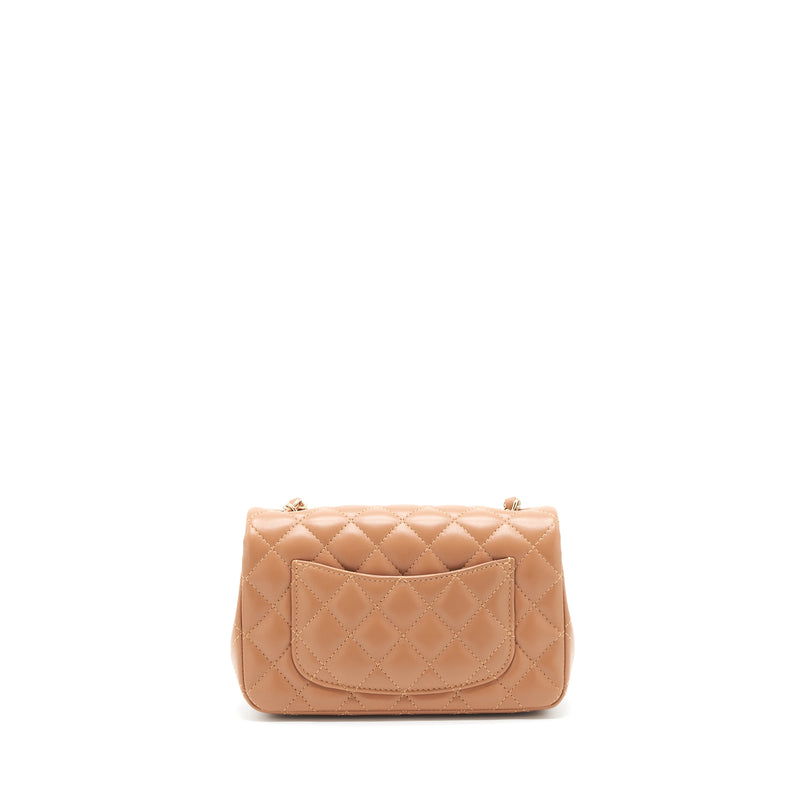 Chanel 22s Mini Rectangular Bag Lambskin Caramel LGHW