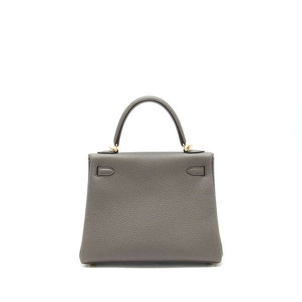 Hermes Kelly 25 Togo 8F Gris Etain GHW Stamp Z