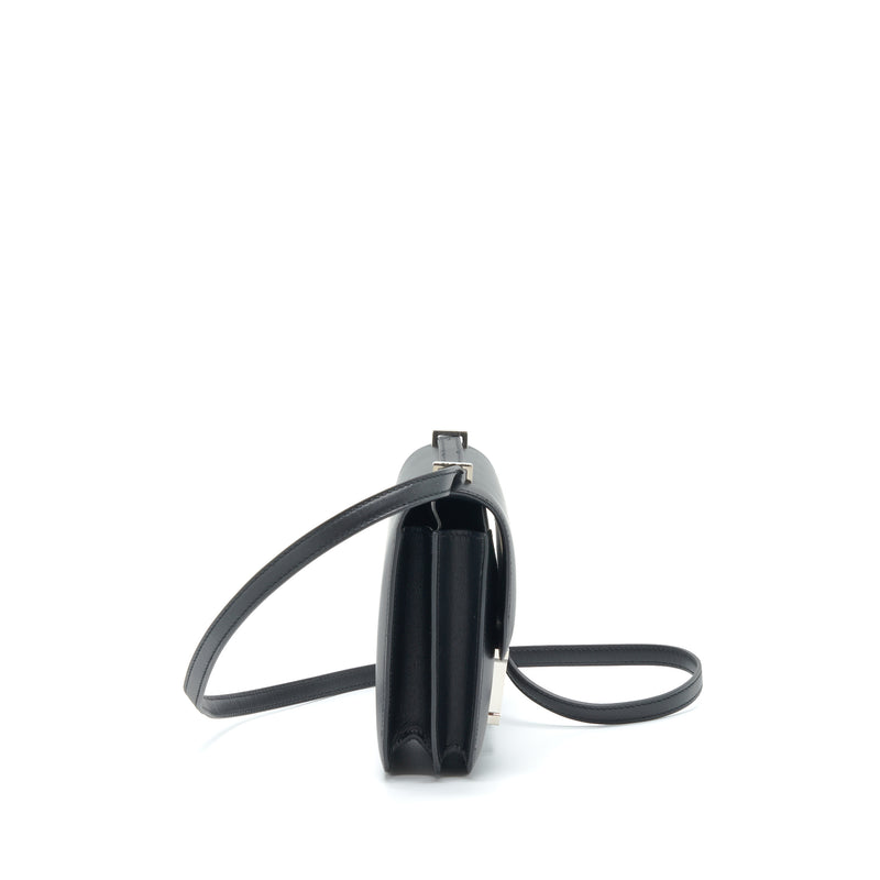 Hermes Mini Constance Monsteur Leather Lizard Buckle Black / Ombre SHW