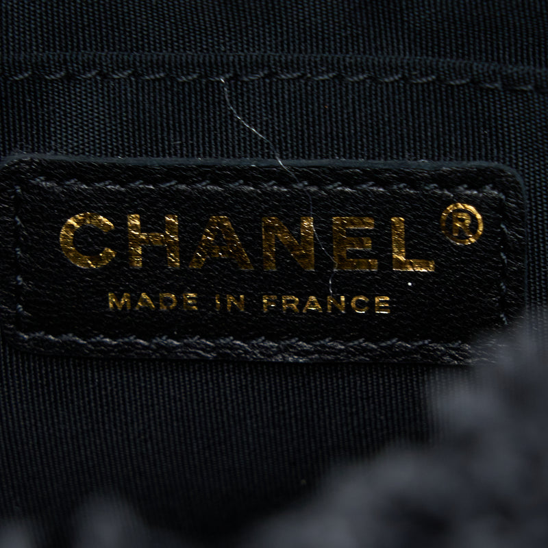 Chanel 22P Small Black Denim Bucket Bag GHW (Microchip)