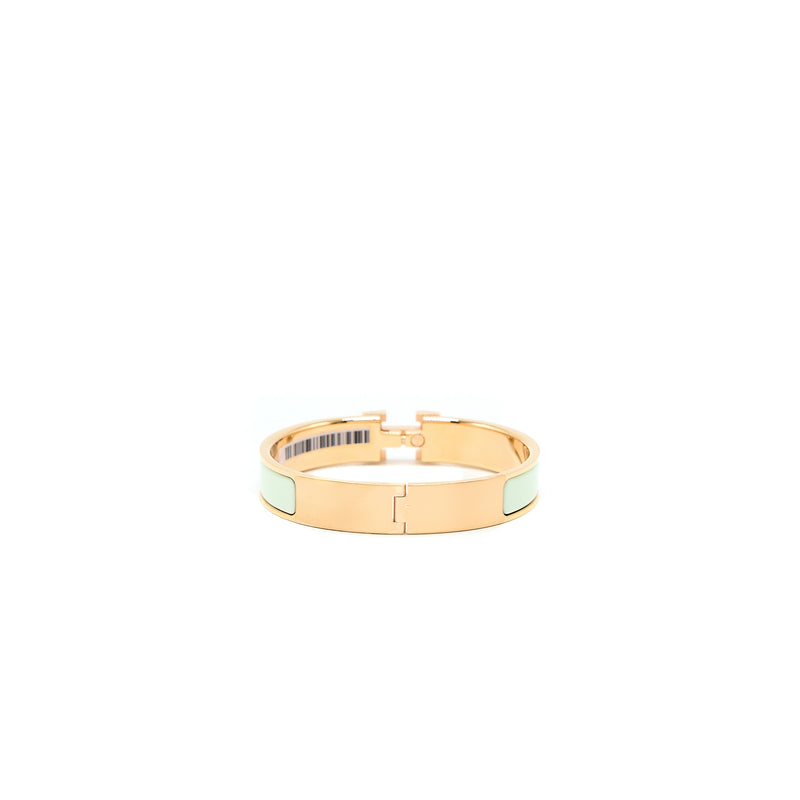 Hermes Size GM Clic H Bracelet Vert Fizz Rose Gold Tone