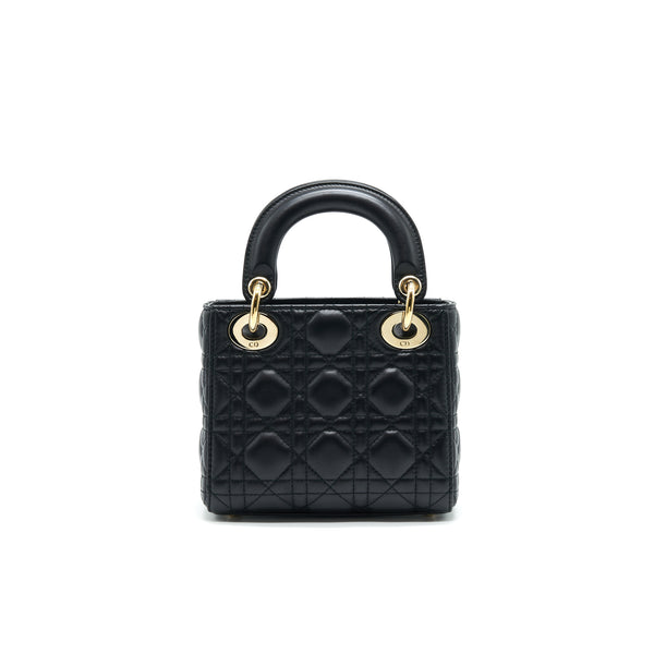 Dior mini Lady Dior Lambskin black with GHW