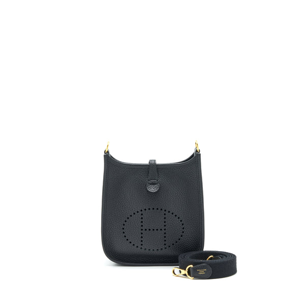 Hermes Mini Evelyne Black GHW Stamp Y