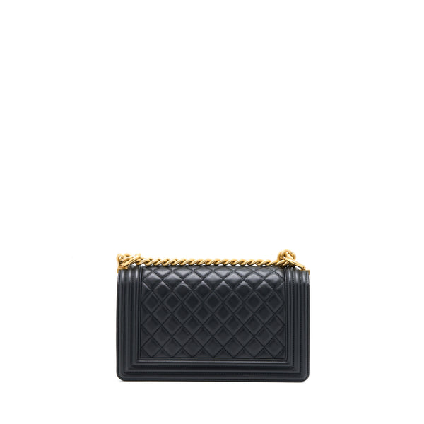 Chanel Medium Boy Bag Lambskin Black Brushed GHW