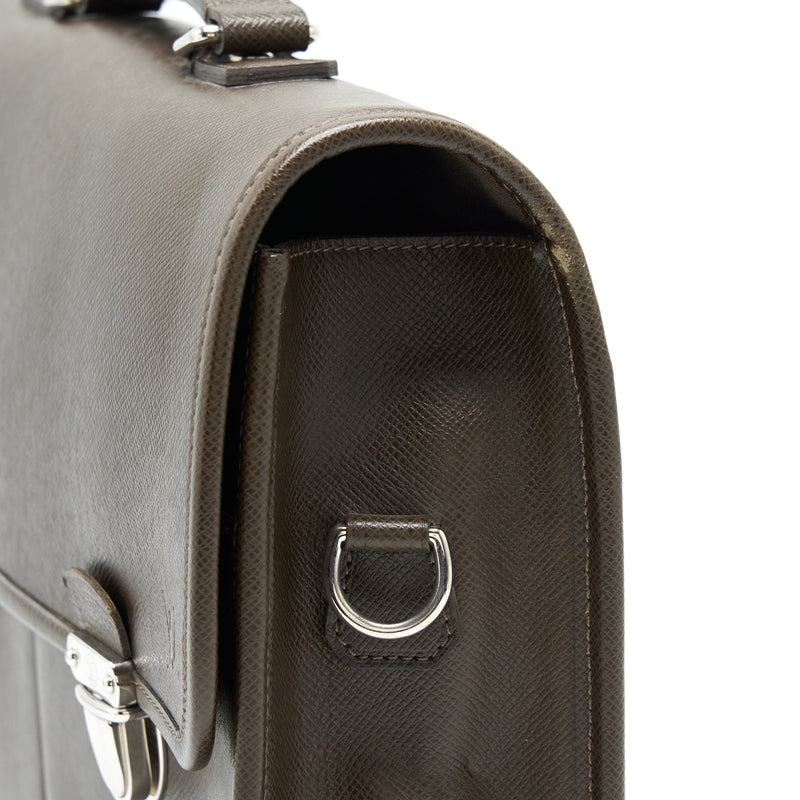 Louis Vuitton Men’s Large Briefcase With Shoulder Strap Dark Brown SHW