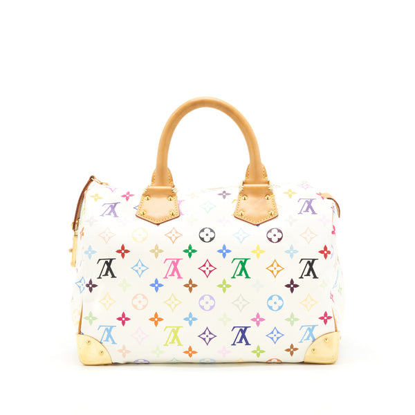 Louis Vuitton White Monogram multicolour Speedy 30 bag