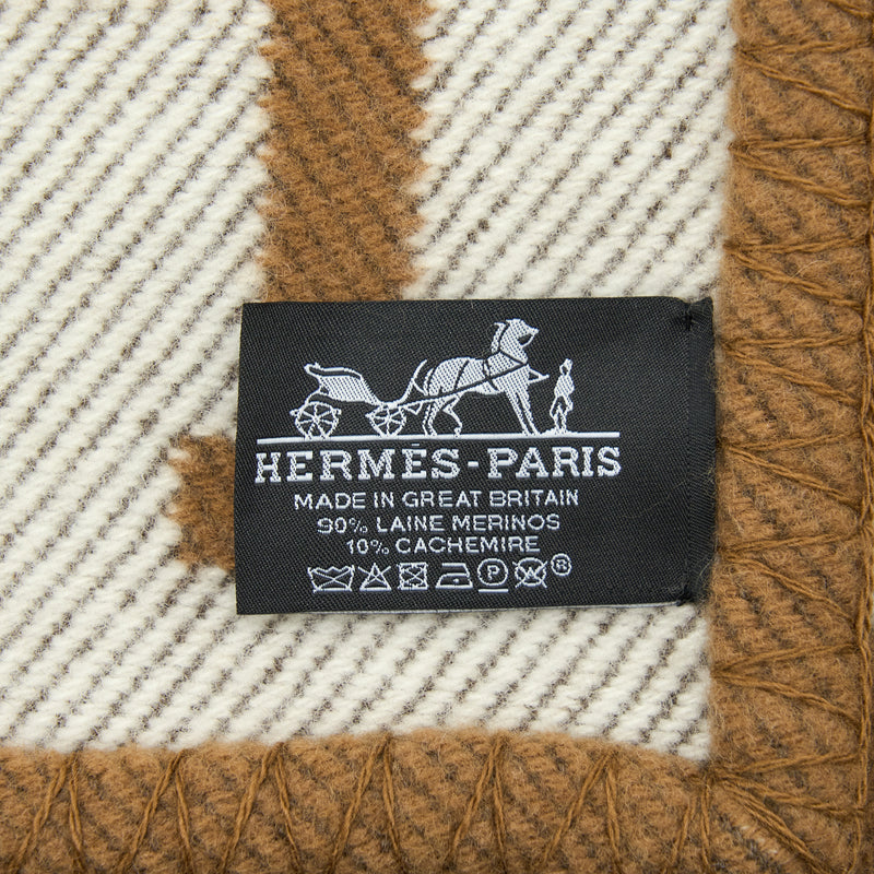 Hermes Avalon Throw Blanket Camel