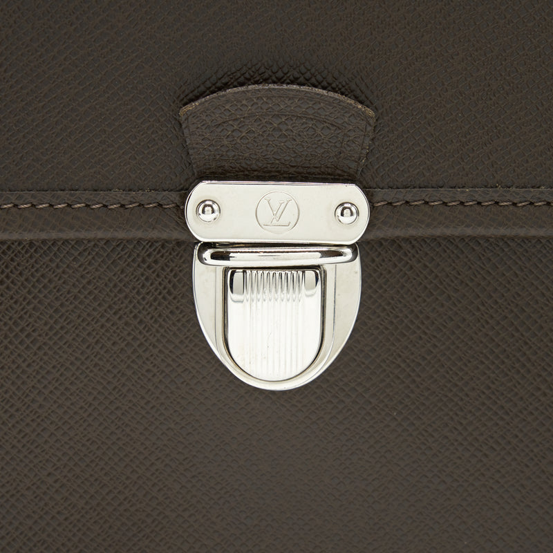Louis Vuitton Men’s Large Briefcase With Shoulder Strap Dark Brown SHW