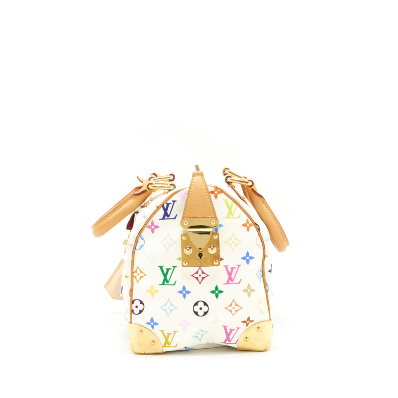 Louis Vuitton White Monogram multicolour Speedy 30 bag