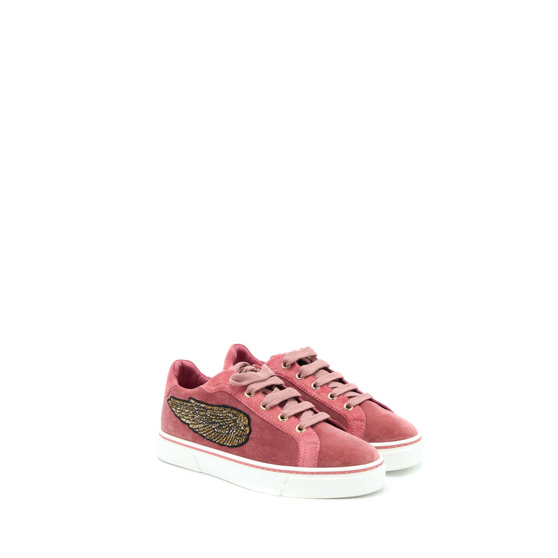 Hermes Size 35 Wing Patch Velvet Sneakers Pink