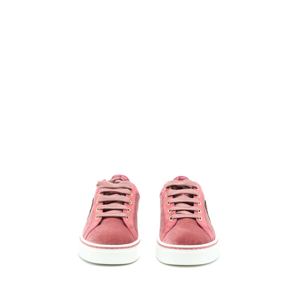 Hermes Size 35 Wing Patch Velvet Sneakers Pink