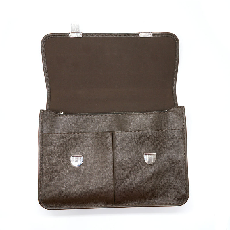Louis Vuitton Men’s Large Briefcase With Shoulder Strap Dark Brown SHW