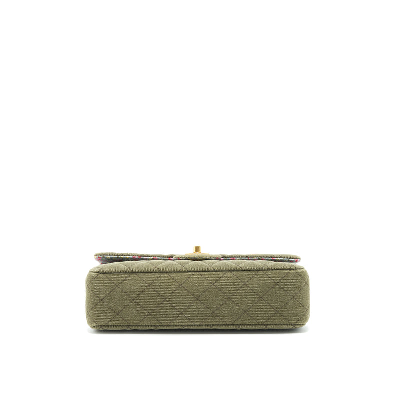 Chanel Cuba Charms classic double flap Bag canvas Green GHW