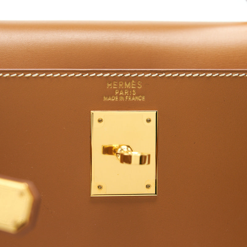 HERMES Kelly 32 Natural Sable Box Leather GHW
