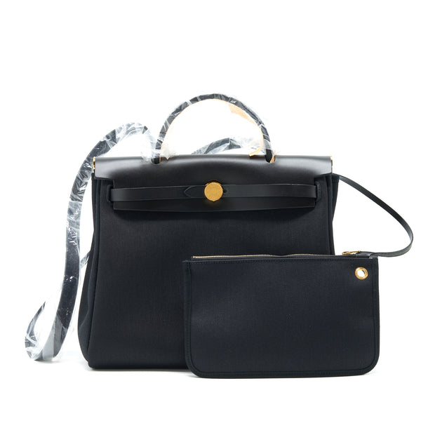 Hermes Herbag Zip 31 bag black GHW Stamp Y