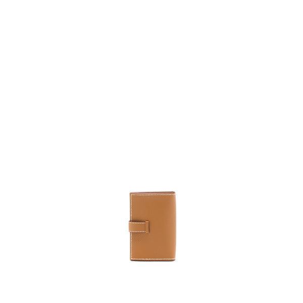 Hermes Bearn Card Holder Epsom Gold GHW Stamp U