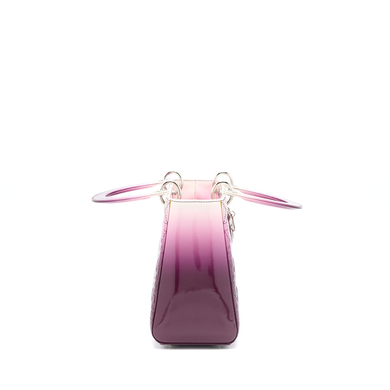 Dior Medium Lady Dior Patent White/Purple SHW