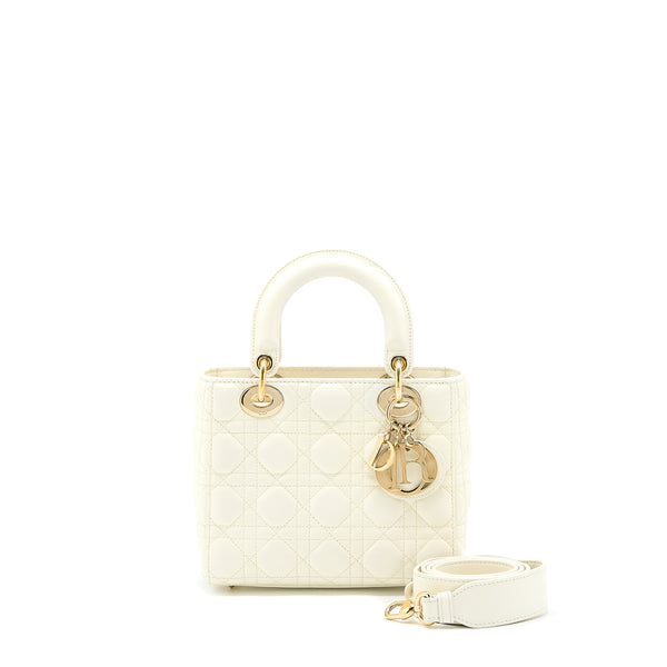 Dior Small Lady Dior My ABCdior Bag Lambskin White LGHW