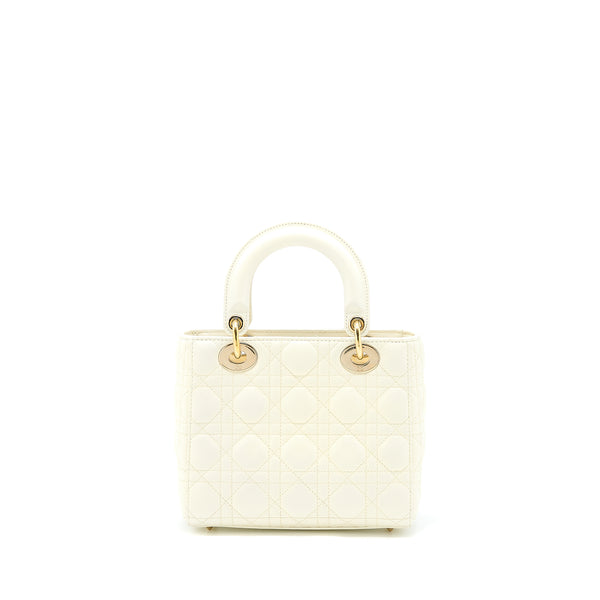 Dior Small Lady Dior My ABCdior Bag Lambskin White LGHW