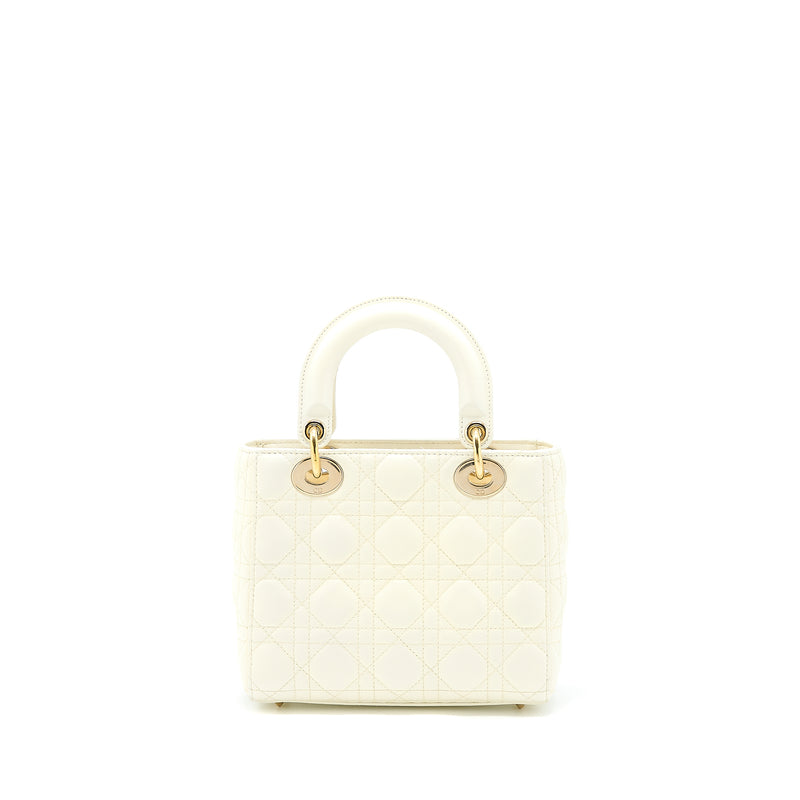 Dior Small Lady Dior My ABCdior Bag Lambskin White LGHW