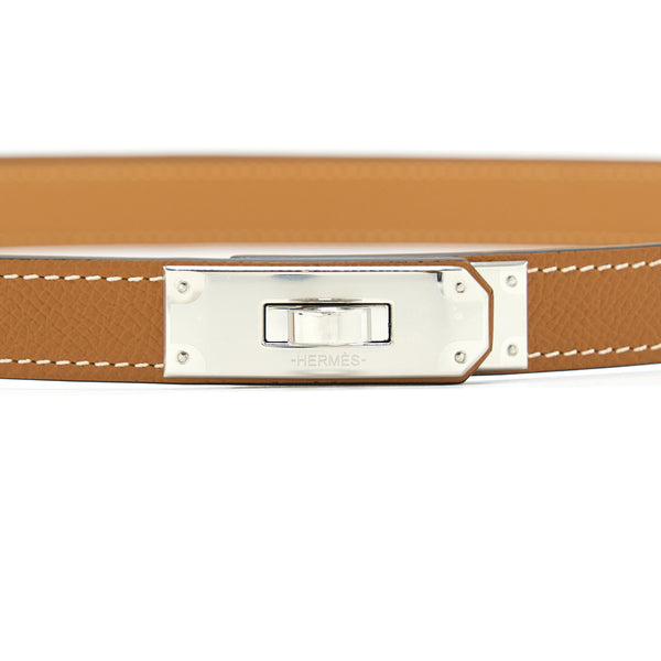 Hermes Kelly Classic Belt Epsom Gold SHW Stamp Y