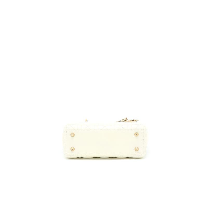 Dior Small Lady Dior My ABCdior Bag Lambskin White LGHW