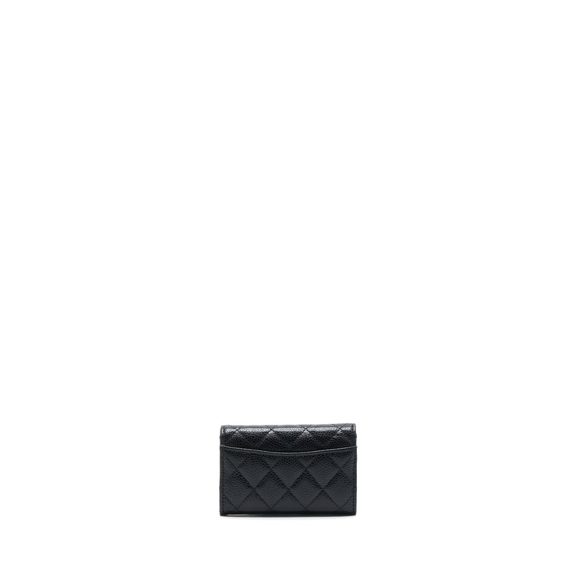 Chanel Classic Card Holder Quilted Caviar Gold-tone Black
