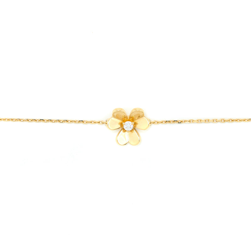 Van Cleef & Arpels Frivole Bracelet Mini Model 18K Yellow Gold with One Diamond