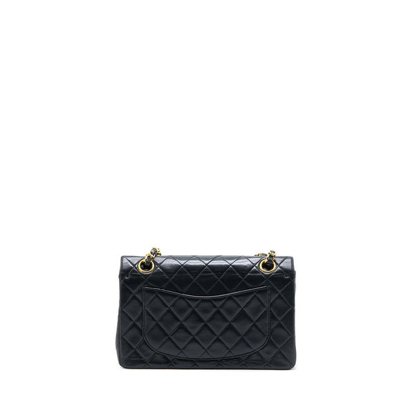 Chanel Vintage Small Classic Double Flap Bag Lambskin Black GHW