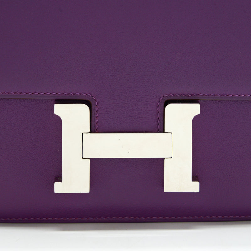 Hermes mini Constance Swift p9 anemone SHW stamp square R