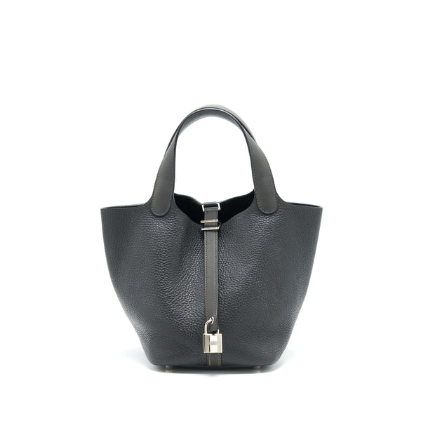 Hermes picotin 18 Lock Bag Dark Grey SHW stamp square R