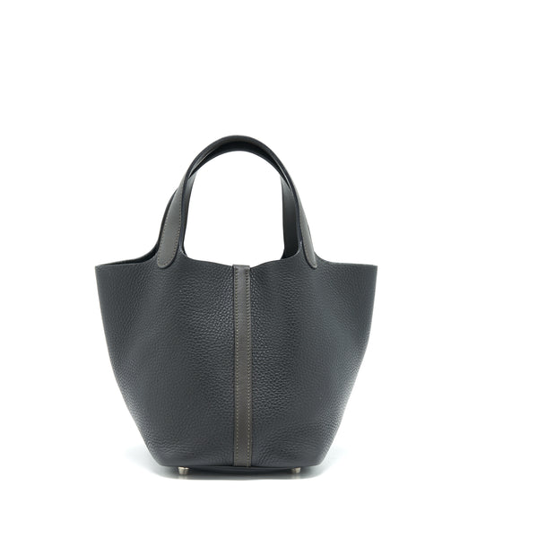 Hermes picotin 18 Lock Bag Dark Grey SHW stamp square R