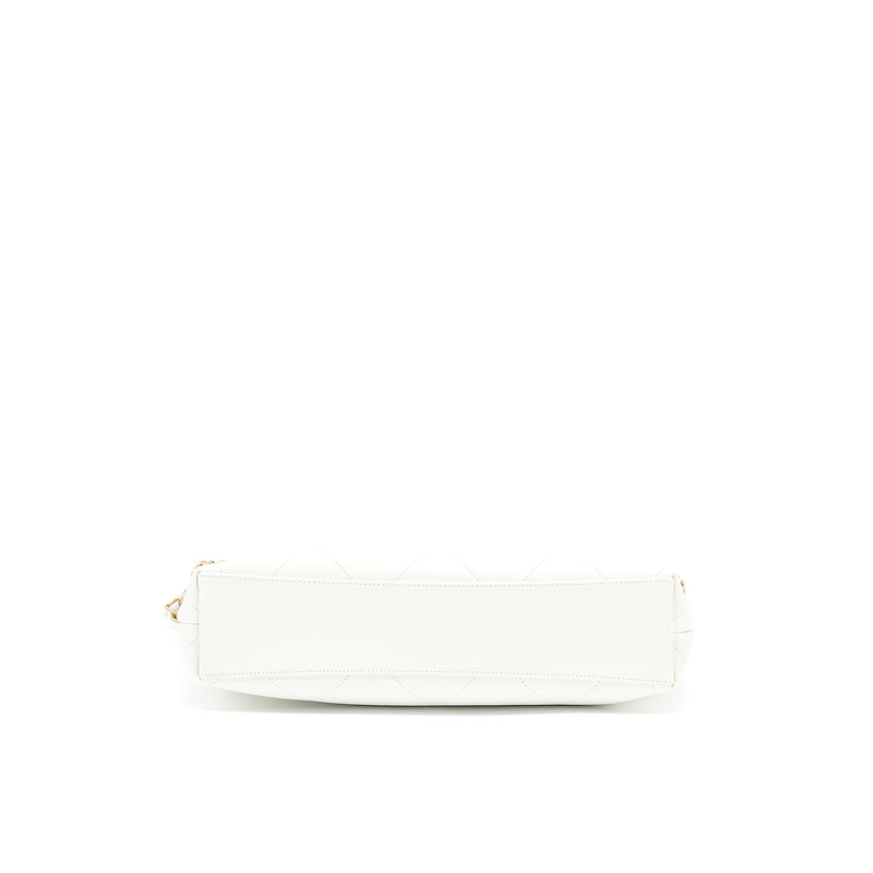 Chanel Tote Bag Quilted Calfskin White Brushed GHW
