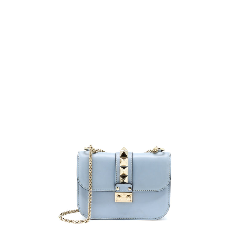 Valentino Rockstud Lock Bag Light Blue SHW