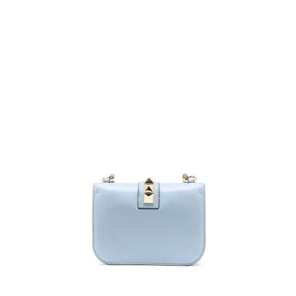 Valentino Rockstud Lock Bag Light Blue SHW