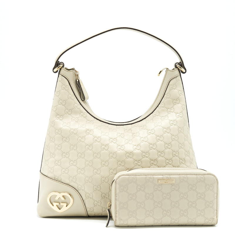 Gucci Vintage Shoulder Bag White/Extra Wallet