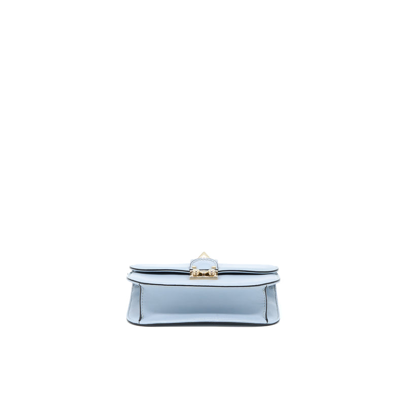 Valentino Rockstud Lock Bag Light Blue SHW