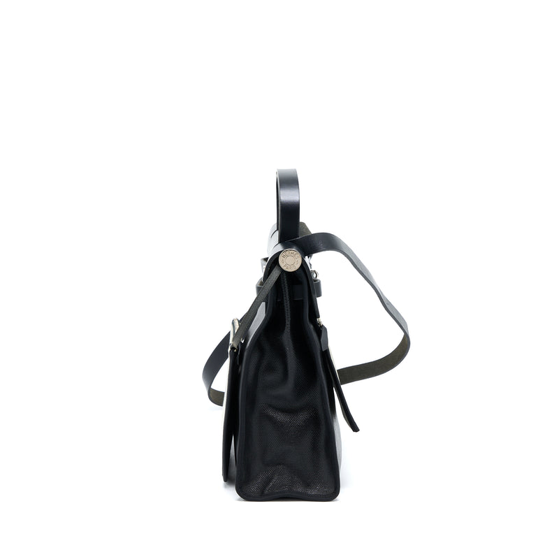 Hermes Herbag Zip 31 Canvas/Leather Black SHW Stamp A