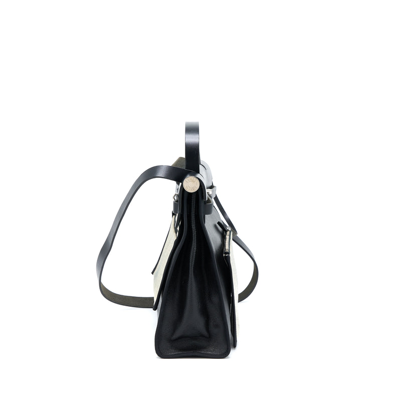 Hermes Herbag Zip 31 Canvas/Leather Black SHW Stamp A