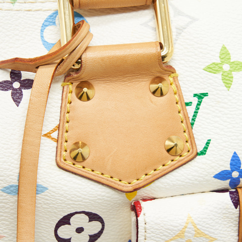 Louis Vuitton White Monogram multicolour Speedy 30 bag