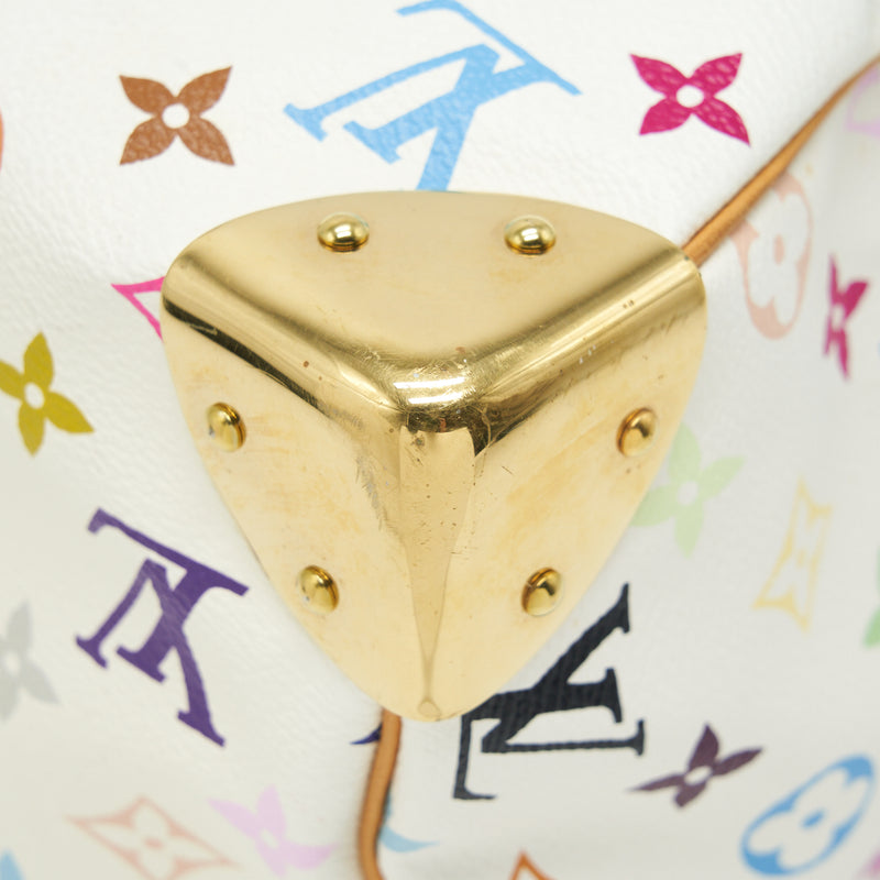 Louis Vuitton White Monogram multicolour Speedy 30 bag
