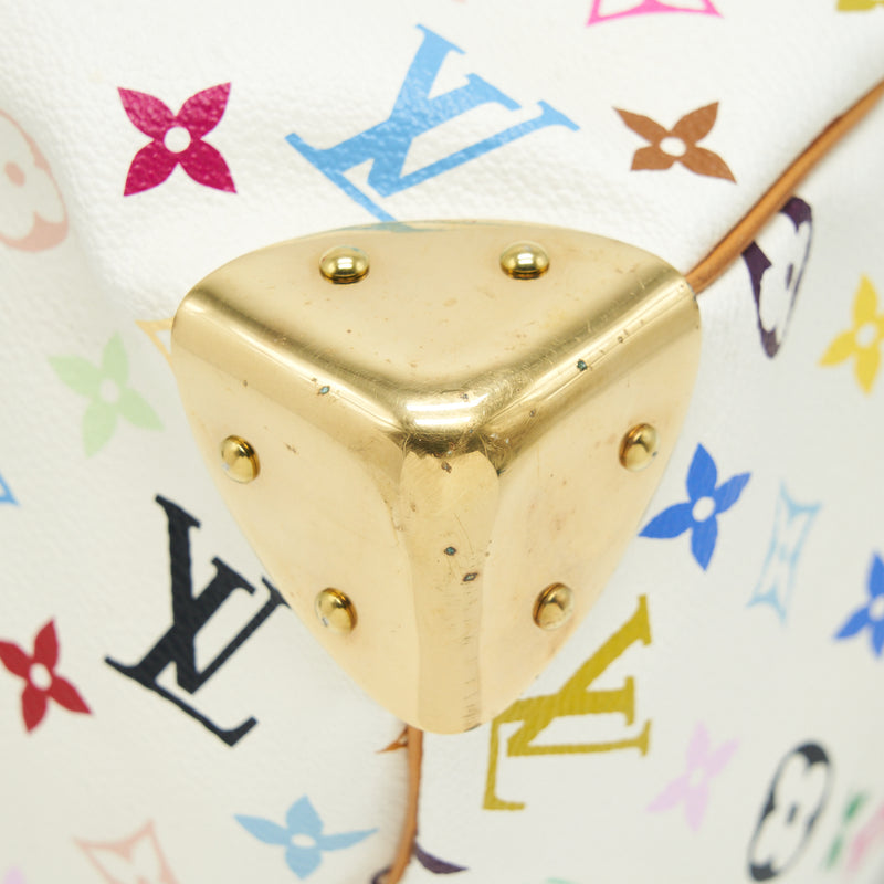 Louis Vuitton White Monogram multicolour Speedy 30 bag