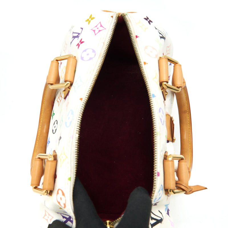 Louis Vuitton White Monogram multicolour Speedy 30 bag