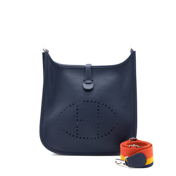 Hermes Evelyne 29 Clemence Blue Nuit SHW Stamp C