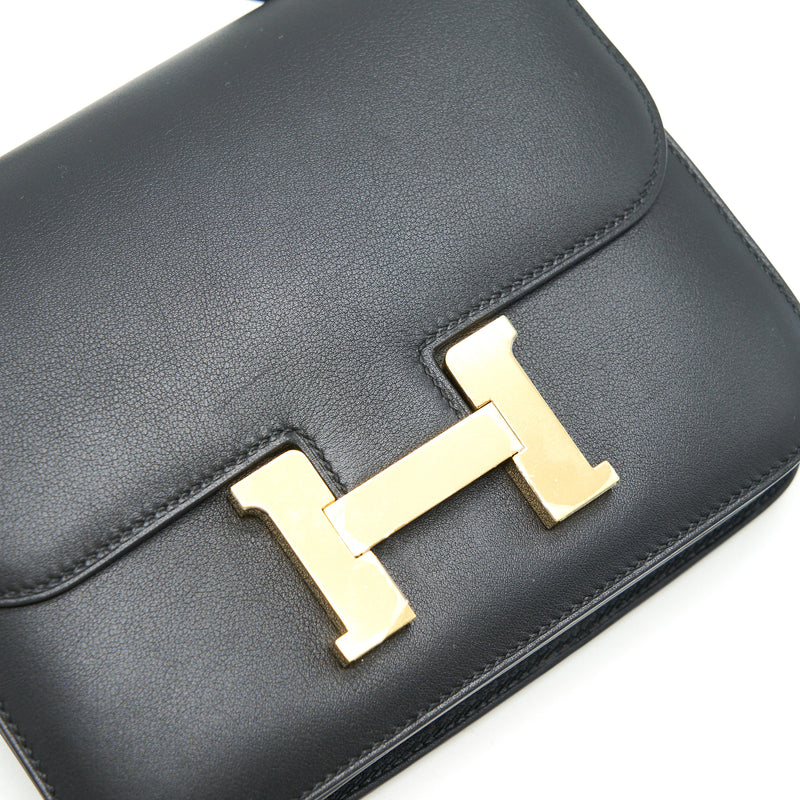 Hermes Mini Constance Swift Leather Black GHW stamp A year 2017
