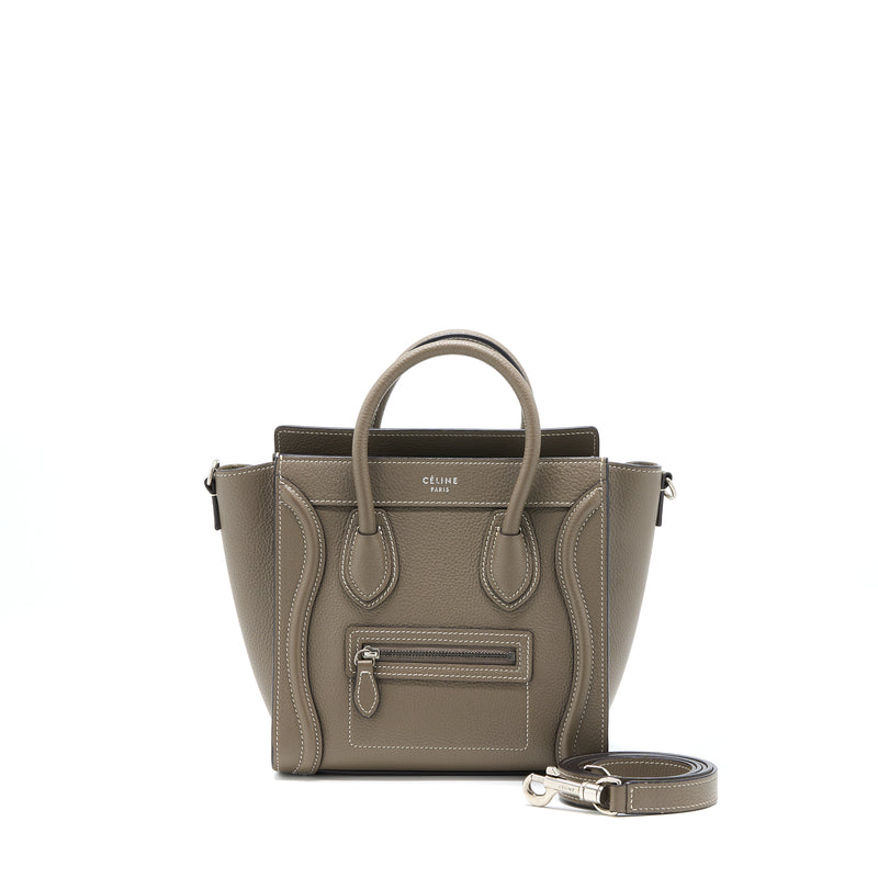 Celine Nano Luggage Bag Calfskin Grey SHW