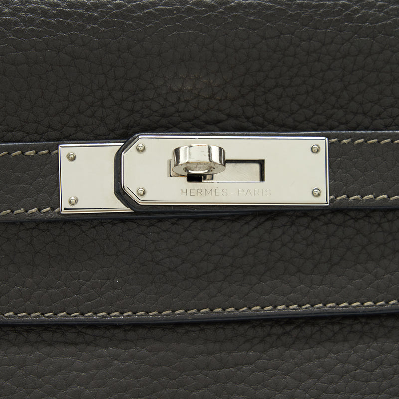 Hermes Kelly 32 Dark Grey SHW Stamp Square R