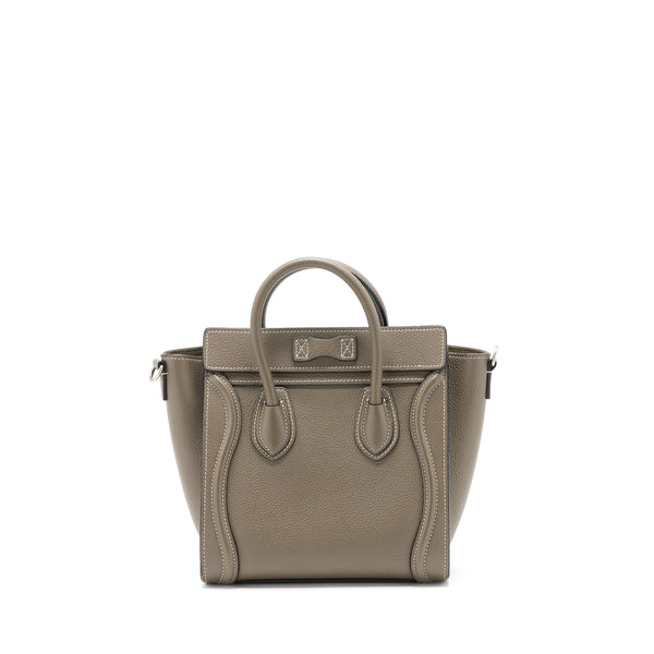 Celine Nano Luggage Bag Calfskin Grey SHW